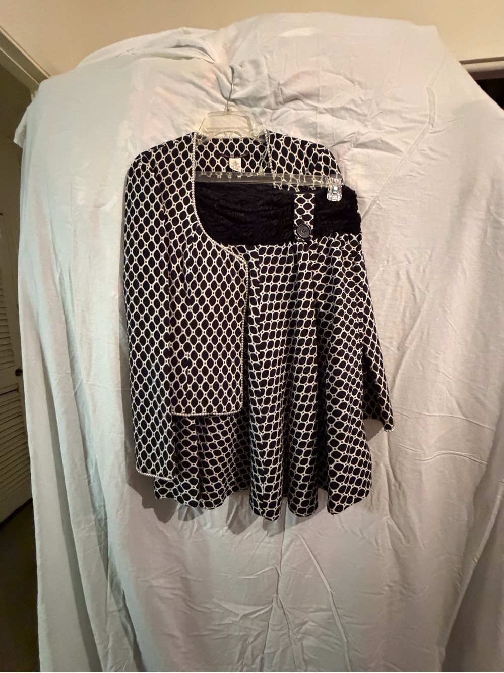 Black & White Geometric Flared Skirt - Brand Unspecified
